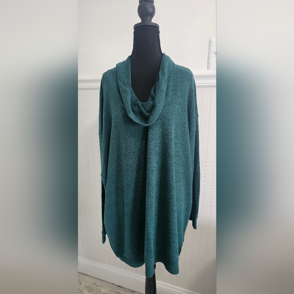 Torrid Green/Teal Cowl Neck Sweater 4X